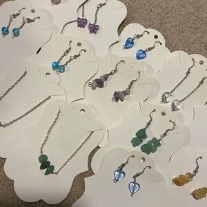 handmade rings, earrings, and necklaces